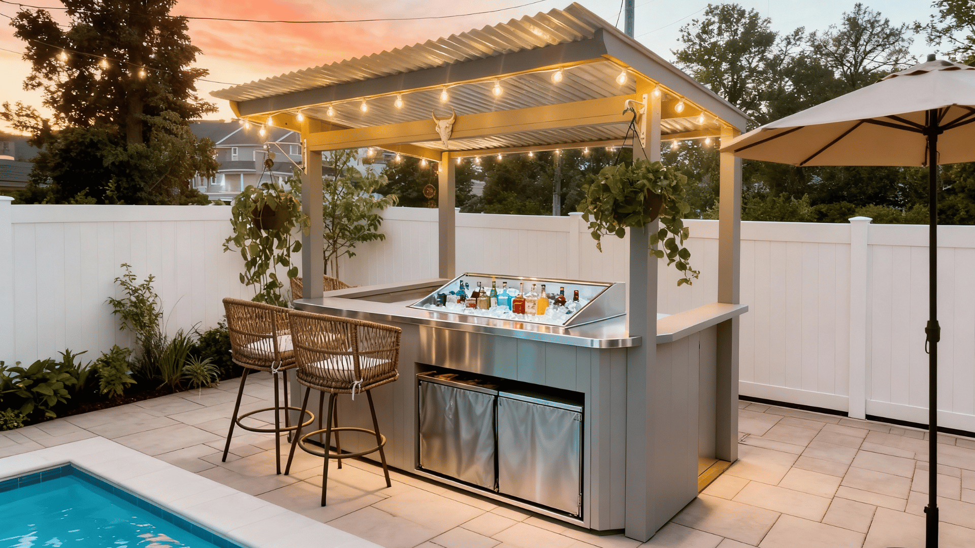 outdoor patio bar weather resistant materials