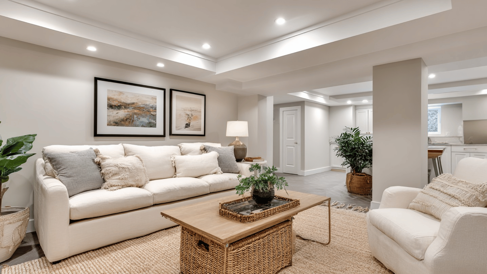painted basement ceiling