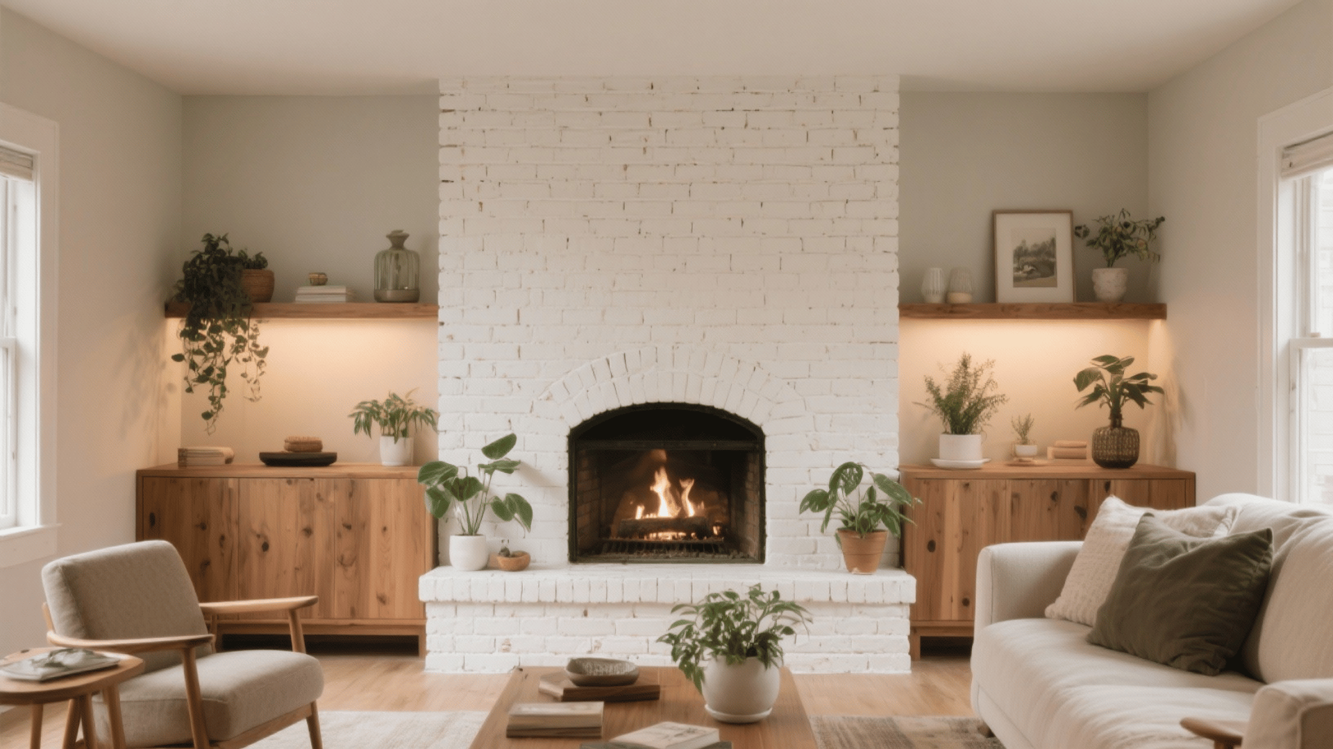 painted brick fireplace before and after