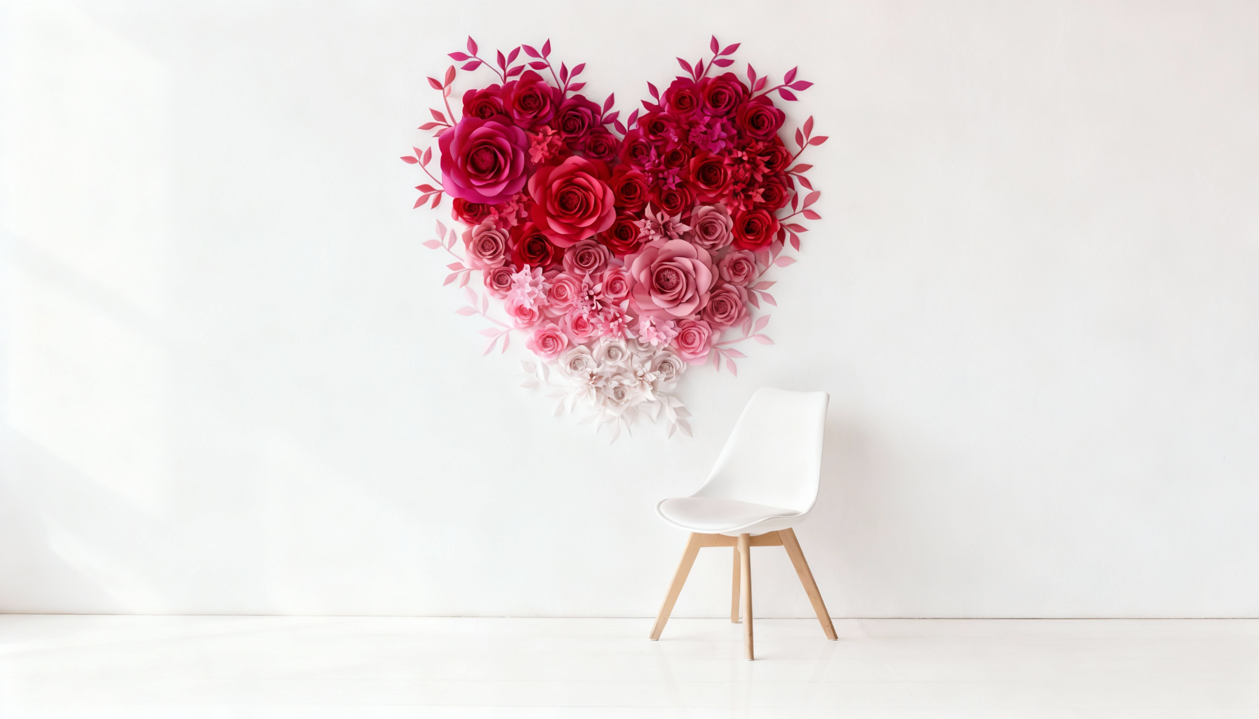 paper flower wall installation