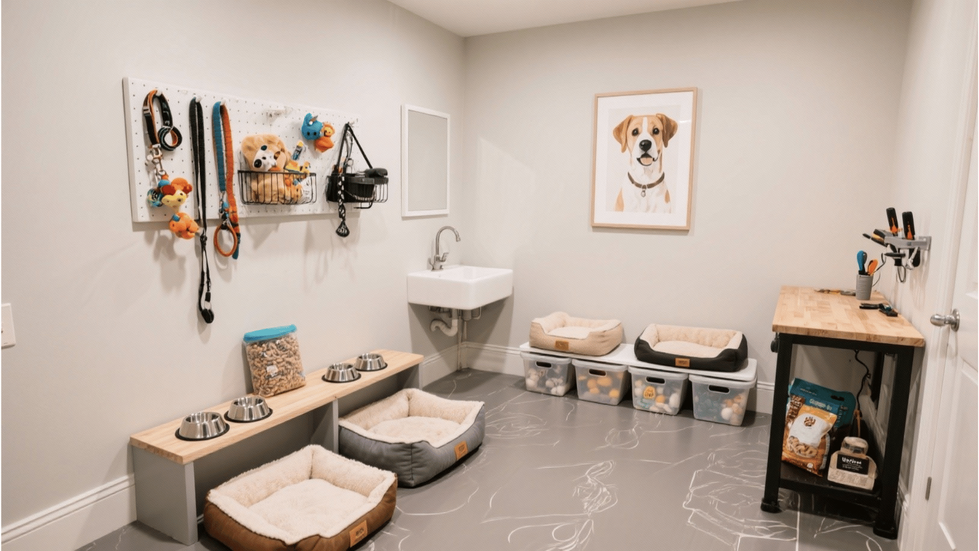pet room and grooming station