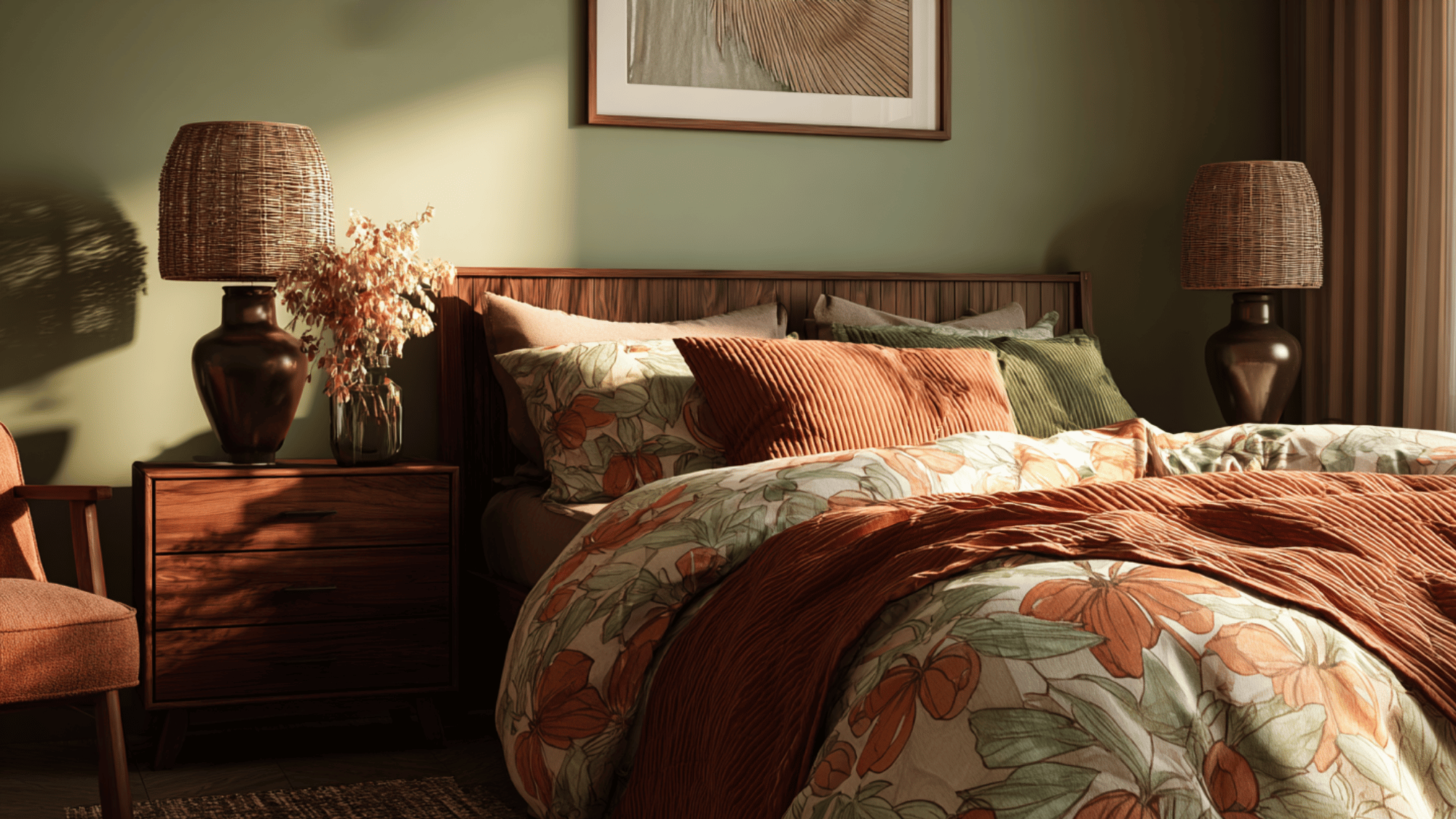 pumpkin and olive brown