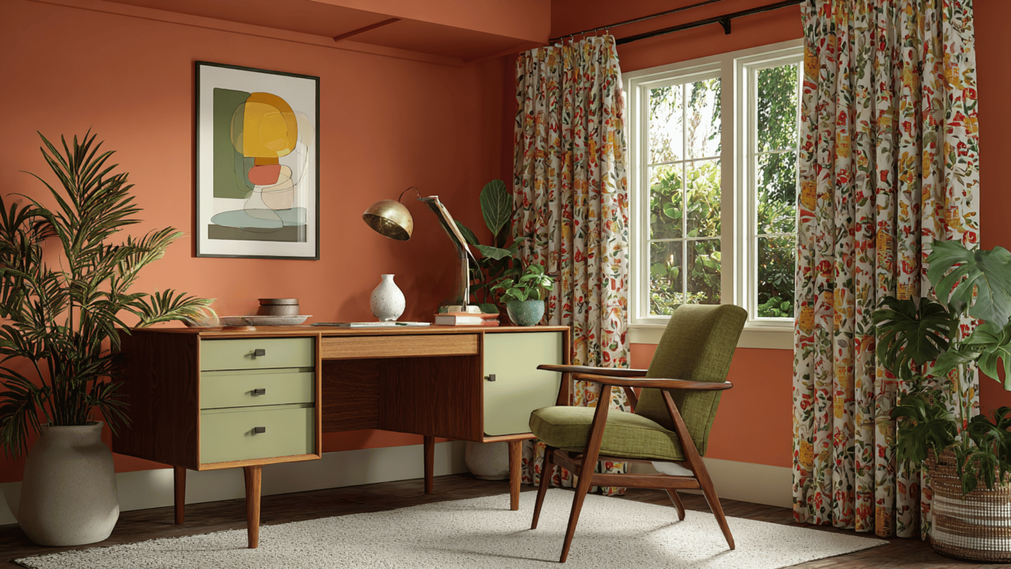 pumpkin orange and sage green