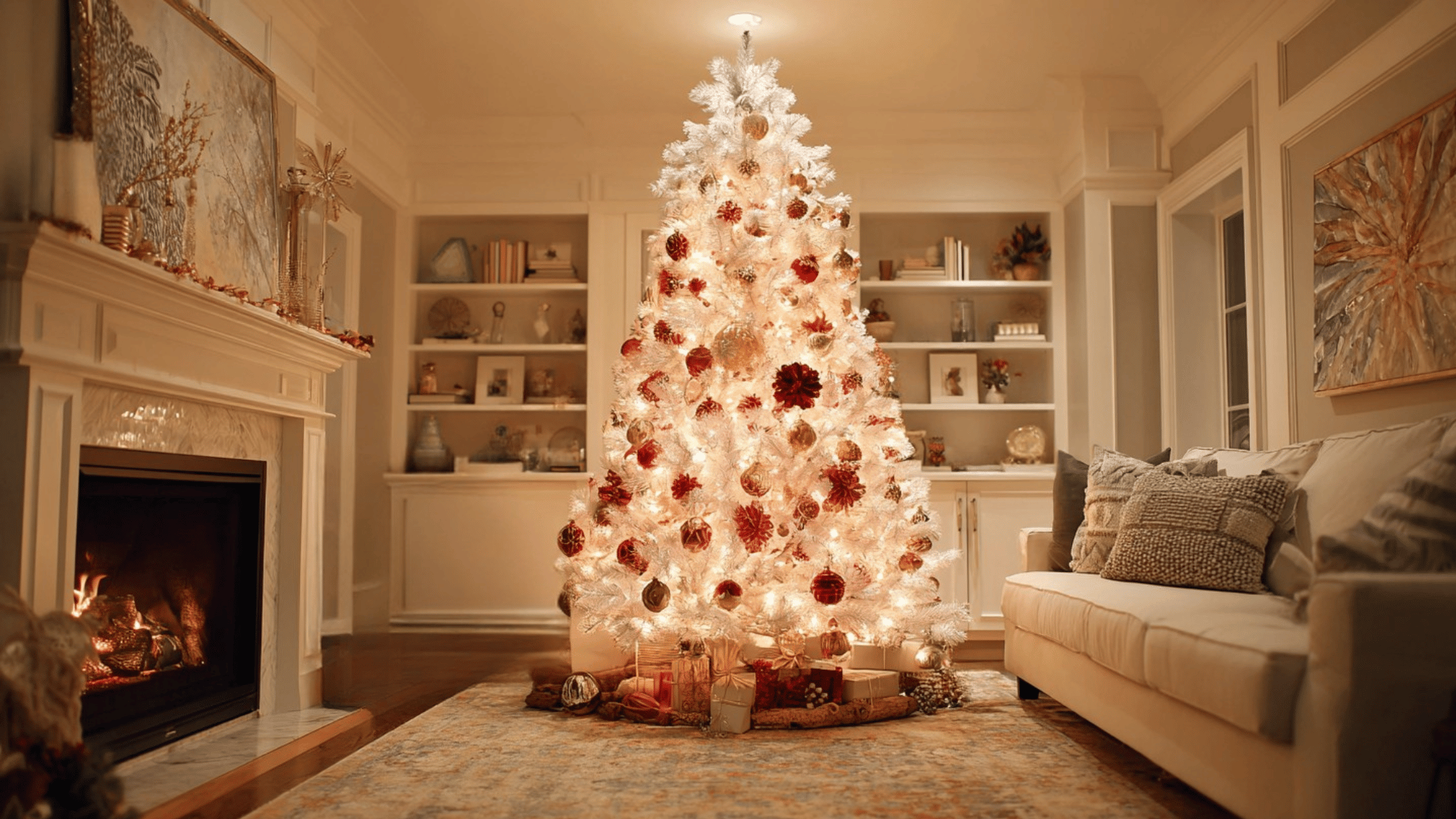 red and gold traditional tree