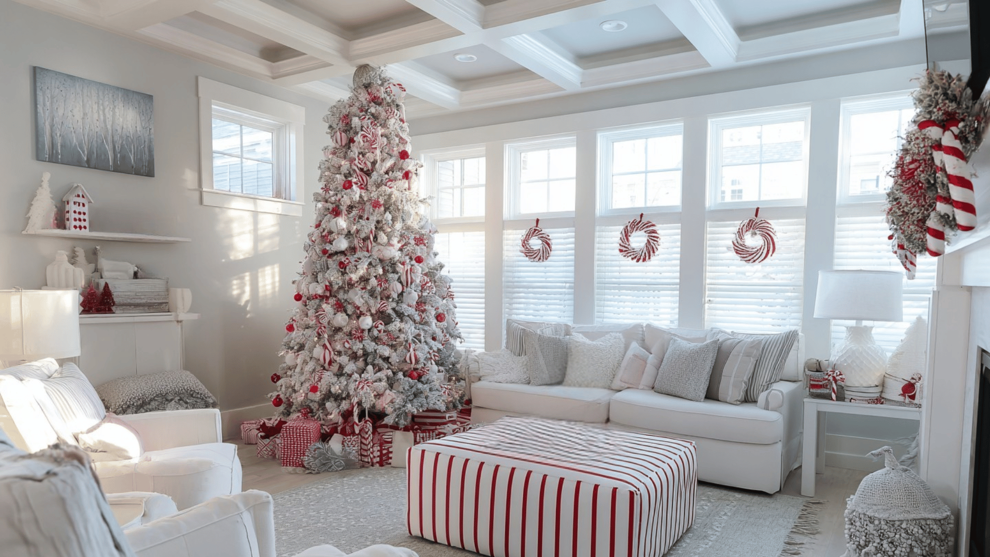 red and white candy cane theme