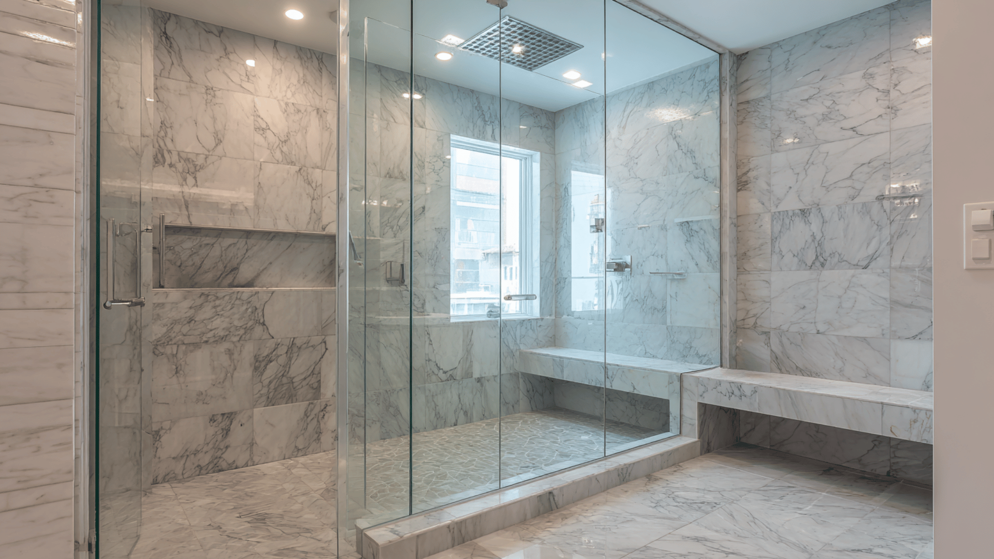 replace shower tiles with large formats