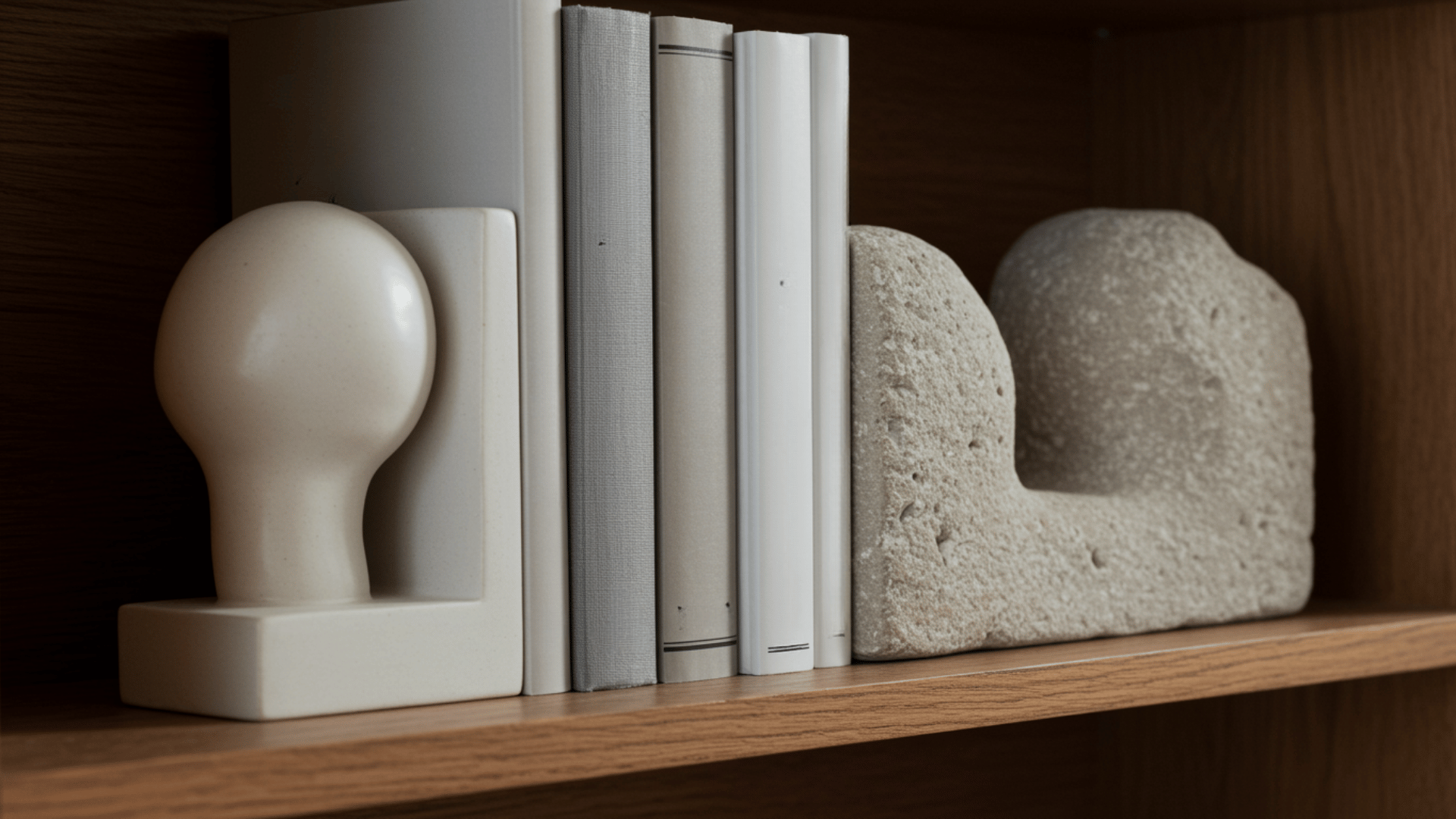 standing books with bookends