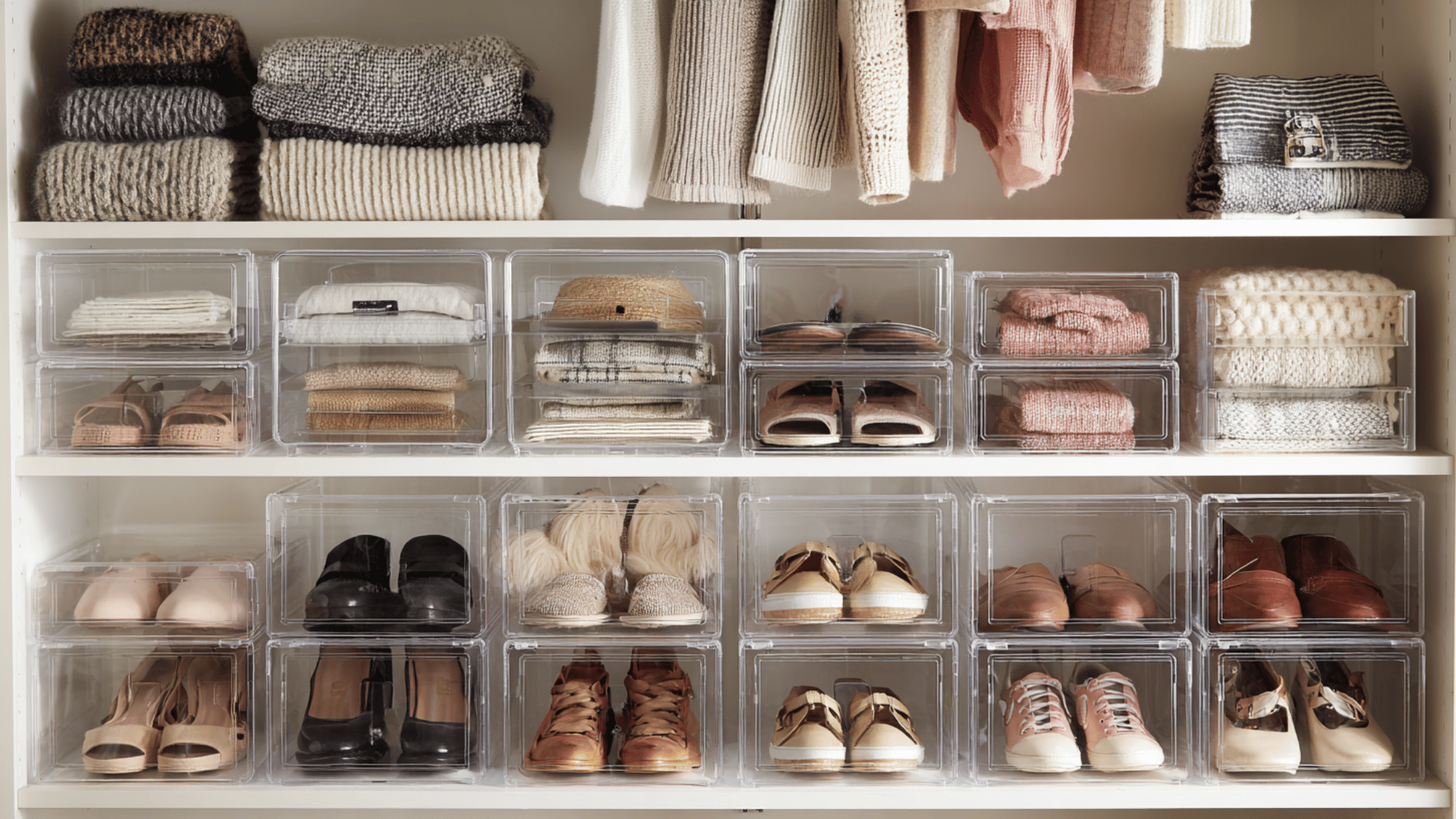 use transparent storage boxes