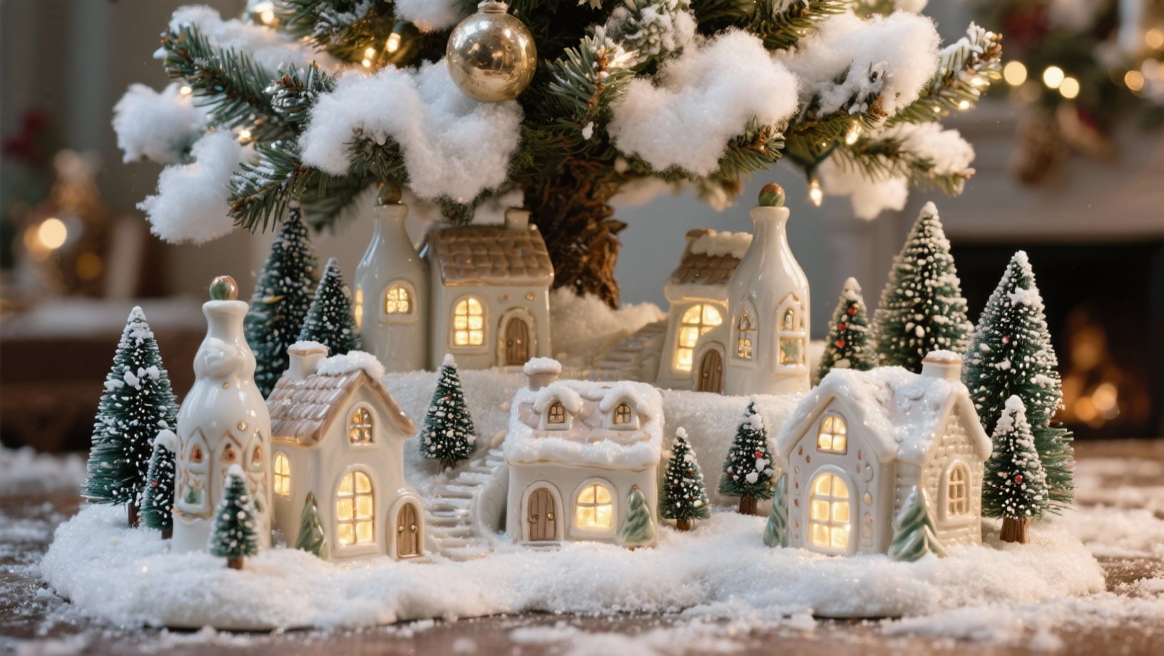 vintage christmas village display