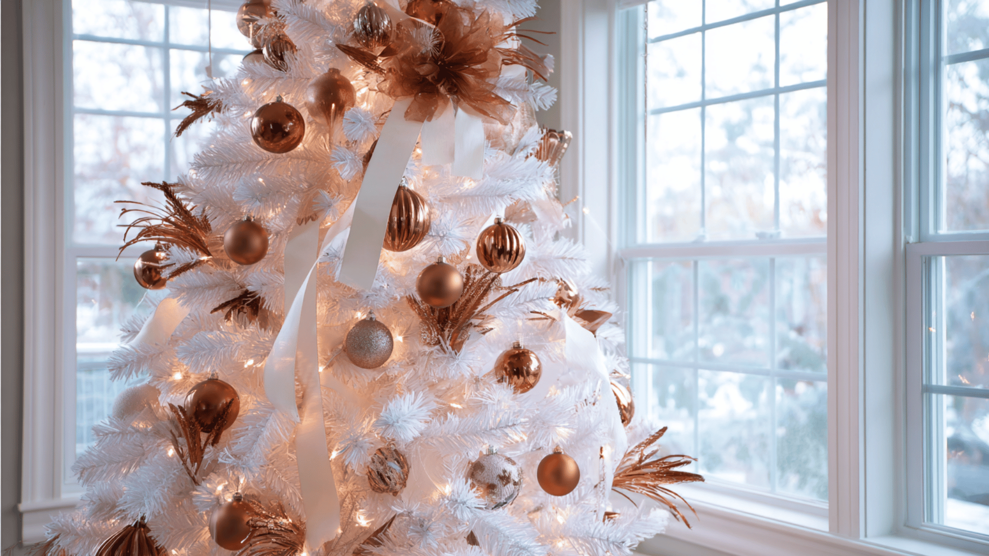 white and copper glow