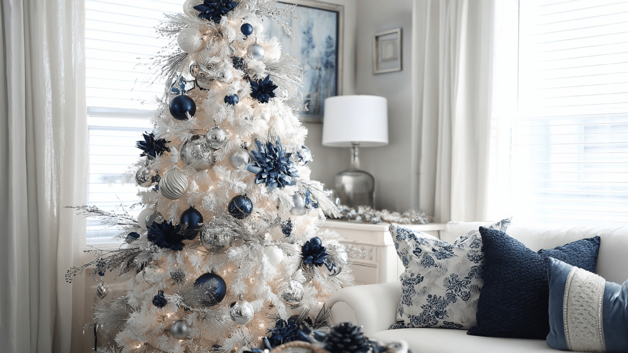 white and navy style